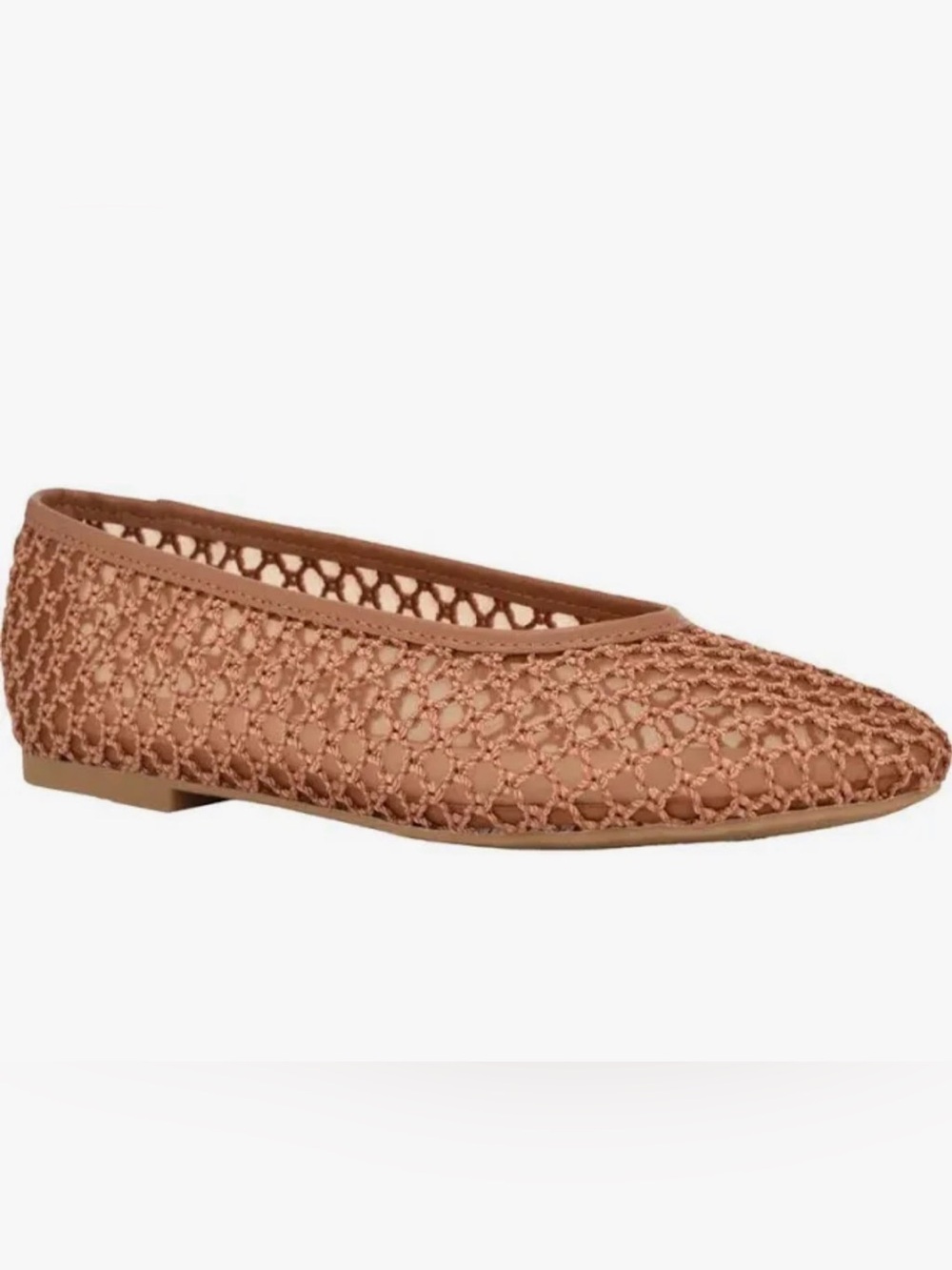 Marc fisher Woven Leather Ballet Flat - dark Tan
